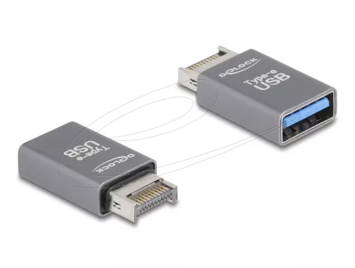 Delock Adapter USB 10 Gbps E-típusú A apa - USB A-típusú anya fém (DL-67230)