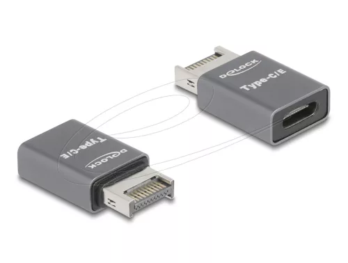 Delock Adapter USB 10 Gbps E-típusú A apa -USB Type-C  anya fém (DL-67234)