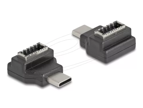 Delock Adapter USB 10 Gbps USB Type-C  csatlakozó   E-típusú A kulcs csatlakozó, fekete színű (DL-67235)
