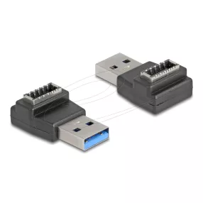   Delock Adapter USB 10 Gbps A-típusú USB csatlakozó   E-típusú A kulcs csatlakozó, fekete színű (DL-67236)