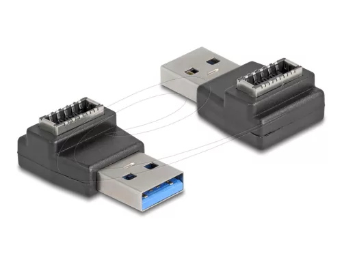 Delock Adapter USB 10 Gbps A-típusú USB csatlakozó   E-típusú A kulcs csatlakozó, fekete színű (DL-67236)