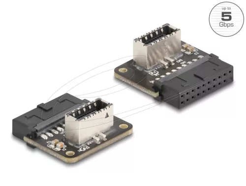 Delock USB 5 Gbps átalakító, tűfejes anya   belső A kulcs anya ívelt (DL-67239)