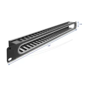   Delock 19  kábel rendező panel nyitási és sarok védelemmel 1U fekete (DL-67277)