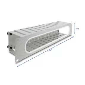   Delock 19  kábel rendező panel nyitási és sarok védelemmel 2U szürke (DL-67280)