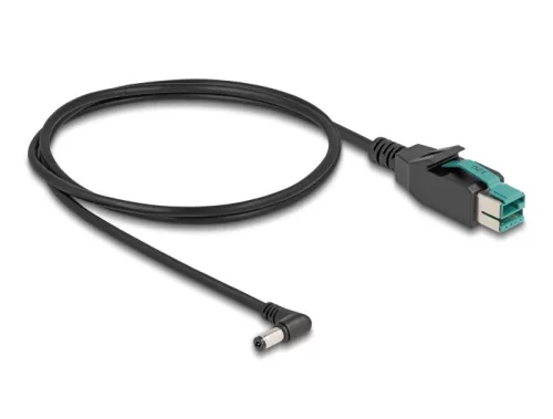 Delock PoweredUSB kábel apa 12 V - DC 5,5 x 2,1 mm apa ívelt 1 m (DL-80011)