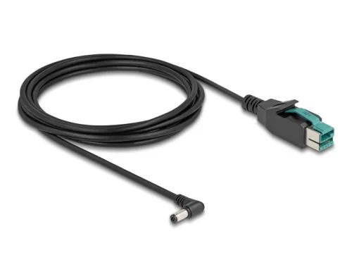 Delock PoweredUSB kábel apa 12 V - DC 5,5 x 2,1 mm apa ívelt 3 m (DL-80013)