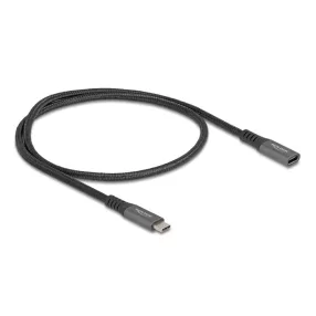   Delock USB 10 Gbps bővítő kábel USB Type-C  apa - anya PD 3.0 100 W 0,5 m szürke fém (DL-80021)