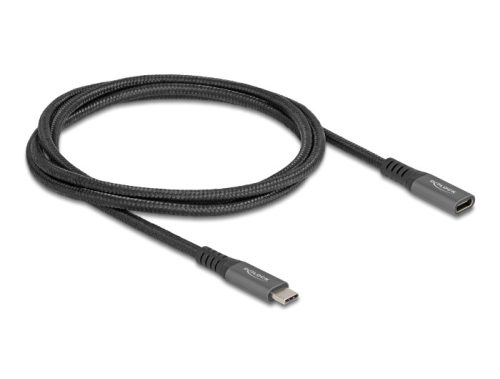 Delock USB 10 Gbps bővítő kábel USB Type-C  apa - anya PD 3.0 100 W 1 m szürke fém