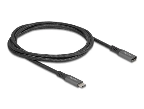 Delock USB 10 Gbps bővítő kábel USB Type-C  apa - anya PD 3.0 100 W 1 m szürke fém (DL-80022)