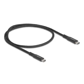   Delock USB 20 Gbps kábel USB Type-C  apa - apa PD 3.0 100 W E-Marker 0,5 m fekete fém (DL-80023)