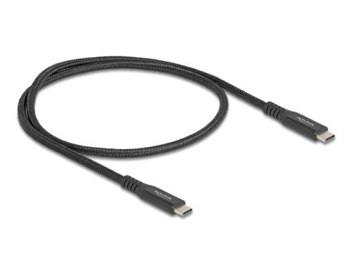 Delock USB 20 Gbps kábel USB Type-C  apa - apa PD 3.0 100 W E-Marker 0,5 m fekete fém