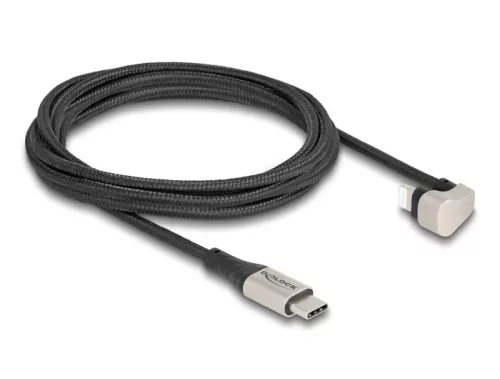 Delock Adat- és töltőkábel USB Type-C  - Lightning  iPhone  és iPad  180 -ban hajlított 2 m Mfi (DL-80026)