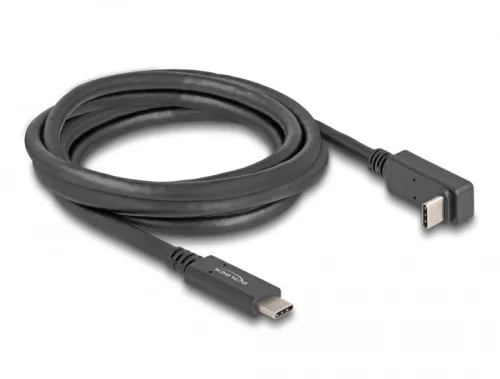 Delock USB 5 Gbps kábel USB Type-C  apa   USB Type-C  apa, ívelt felfelé / lefelé, 2 m 4K PD 60 W E-Marker (DL-80035)