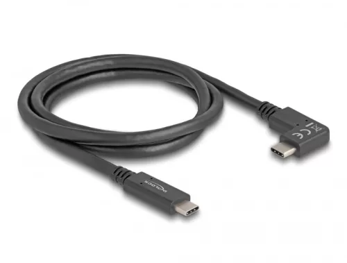 Delock USB 10 Gbps kábel USB Type-C  apa   USB Type-C  apa, ívelt bal / jobb, 1 m 4K PD 60 W E-Marker (DL-80037)