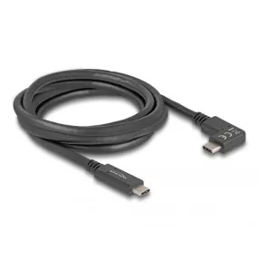   Delock USB 5 Gbps kábel USB Type-C  apa   USB Type-C  apa, ívelt bal / jobb, 2 m 4K PD 60 W E-Marker (DL-80038)