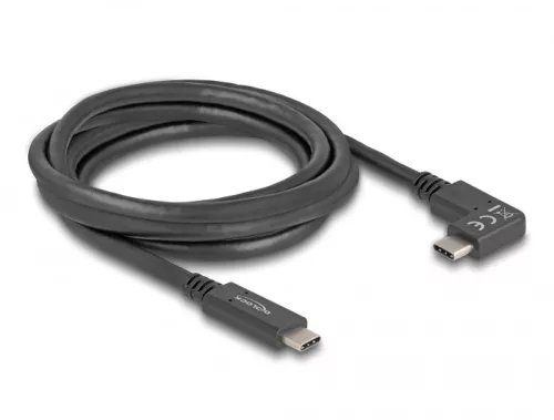 Delock USB 5 Gbps kábel USB Type-C  apa   USB Type-C  apa, ívelt bal / jobb, 2 m 4K PD 60 W E-Marker (DL-80038)