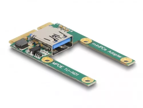 Delock Mini PCIe I/O 1 x A-típusú USB 2.0-s csatlakozó (teljes méret/fél méret) (DL-80039)