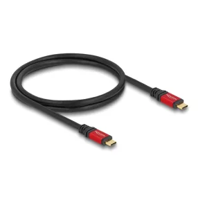   Delock USB 2.0 kábel USB Type-C  apa - apa PD 3.0 100 W E-Marker 1 m piros fém (DL-80040)