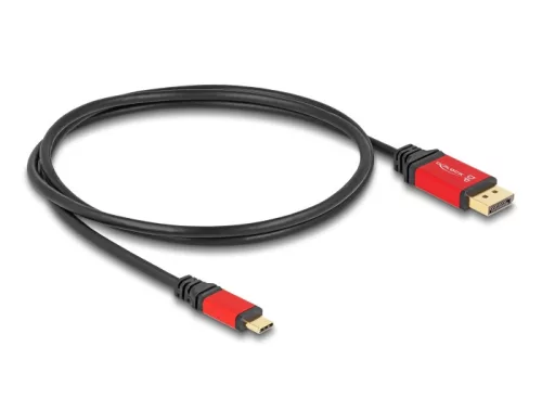 Delock USB Type-C  - DisplayPort kábel (DP Alt Mode) 8K 30 Hz-hez HDR funkcióval 1 m piros (DL-80092)