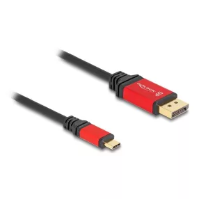   Delock USB Type-C  - DisplayPort kábel (DP Alt Mode) 8K 30 Hz-hez HDR funkcióval 3 m piros (DL-80094)