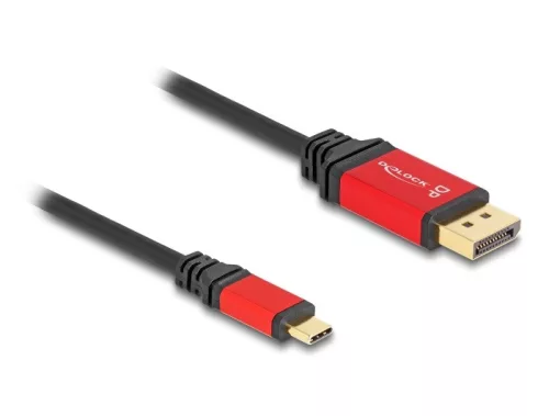 Delock USB Type-C  - DisplayPort kábel (DP Alt Mode) 8K 30 Hz-hez HDR funkcióval 3 m piros (DL-80094)