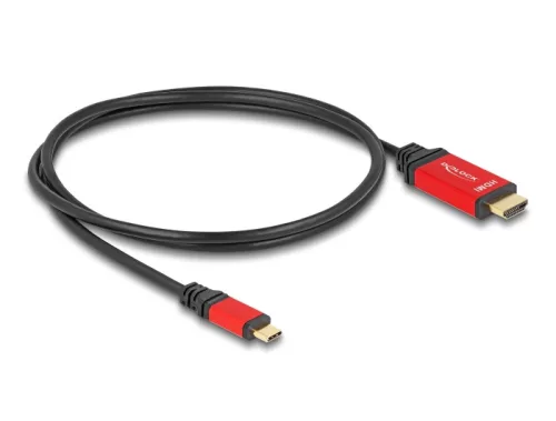 Delock USB Type-C  - HDMI kábel (DP Alt Mode) 8K 60 Hz-hez HDR funkcióval 1 m piros (DL-80095)