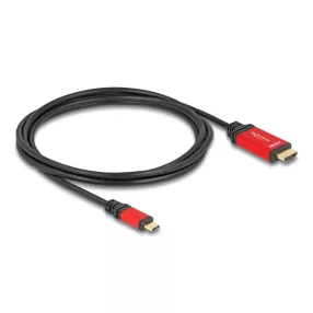   Delock USB Type-C  - HDMI kábel (DP Alt Mode) 8K 60 Hz-hez HDR funkcióval 2 m piros (DL-80096)