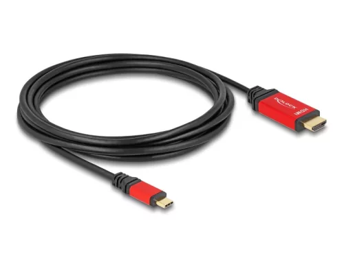 Delock USB Type-C  - HDMI kábel (DP Alt Mode) 8K 60 Hz-hez HDR funkcióval 3 m piros (DL-80097)