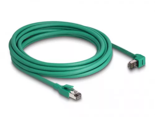 Delock RJ45 Hálózati kábel PROFINET SF/UTP 90  hajlított 5 m zöld (DL-80125)