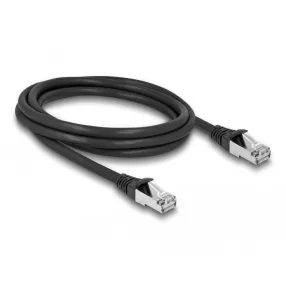   Delock RJ45 hálózati kábel Cat.6A S/FTP PUR kültéri 0,5 m fekete (DL-80133)