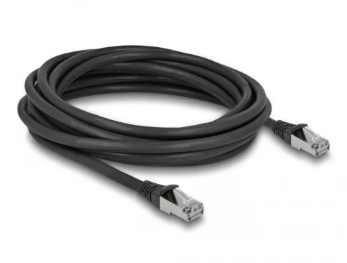 Delock RJ45 hálózati kábel Cat.6A S/FTP PUR kültéri 5 m fekete (DL-80137)