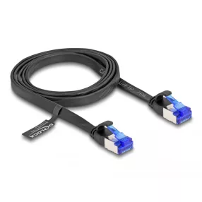   Delock RJ45 lapos patch kábel apa - apa Cat.6A flexibilis 1 m fekete (DL-80175)