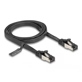   Delock RJ45 lapos patch kábel apa - apa Cat.8.1 flexibilis 1 m fekete (DL-80179)
