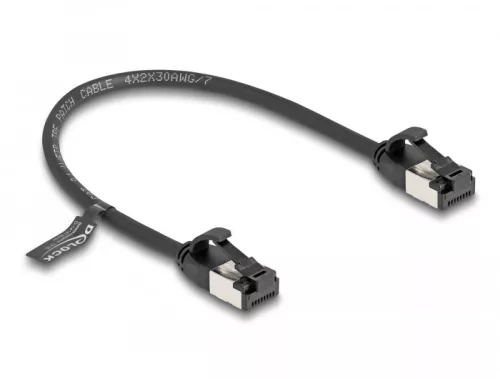 Delock RJ45 kábel apa - apa Cat.8.1 flexibilis 0,25 m fekete (DL-80181)