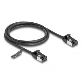  Delock RJ45 kábel apa - apa Cat.8.1 flexibilis 1 m fekete (DL-80183)