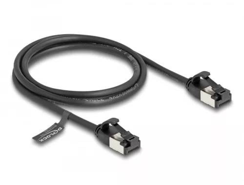 Delock RJ45 kábel apa - apa Cat.8.1 flexibilis 1 m fekete (DL-80183)