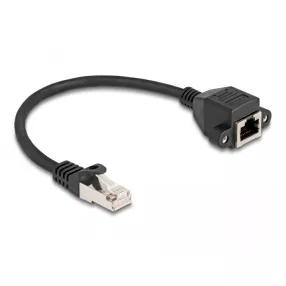   Delock RJ50 bővítő kábel apa - anya S/FTP 0,25 m fekete (DL-80191)