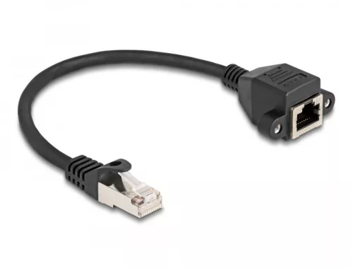 Delock RJ50 bővítő kábel apa - anya S/FTP 0,25 m fekete (DL-80191)
