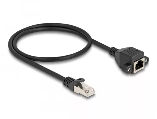 Delock RJ50 bővítő kábel apa - anya S/FTP 0,5 m fekete (DL-80192)