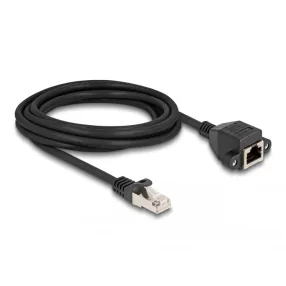   Delock RJ50 bővítő kábel apa - anya S/FTP 3 m fekete (DL-80195)