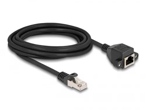 Delock RJ50 bővítő kábel apa - anya S/FTP 3 m fekete (DL-80195)