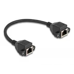   Delock RJ50 bővítő kábel anya - anya S/FTP 0,25 m fekete (DL-80197)