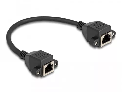 Delock RJ50 bővítő kábel anya - anya S/FTP 0,25 m fekete (DL-80197)