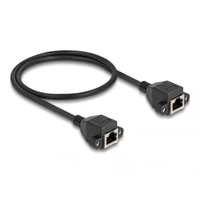   Delock RJ50 bővítő kábel anya - anya S/FTP 0,5 m fekete (DL-80198)