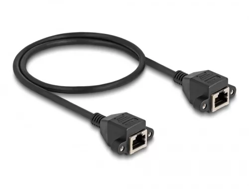 Delock RJ50 bővítő kábel anya - anya S/FTP 0,5 m fekete (DL-80198)