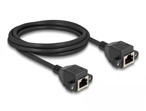 Delock RJ50 bővítő kábel anya - anya S/FTP 2 m fekete (DL-80200)