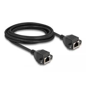   Delock RJ50 bővítő kábel anya - anya S/FTP 3 m fekete (DL-80201)