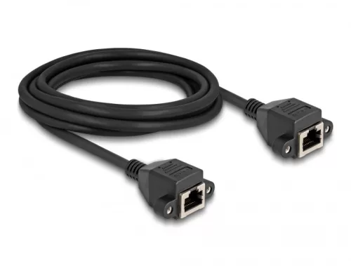 Delock RJ50 bővítő kábel anya - anya S/FTP 3 m fekete (DL-80201)