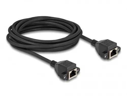 Delock RJ50 bővítő kábel anya - anya S/FTP 5 m fekete (DL-80202)