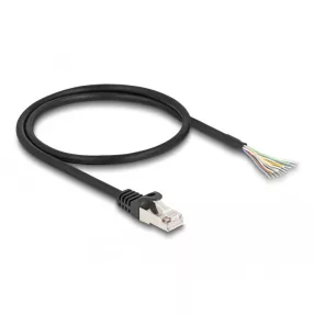   Delock RJ50 kábel apa - nyílt vezetékvégek S/FTP 0,5 m fekete (DL-80204)